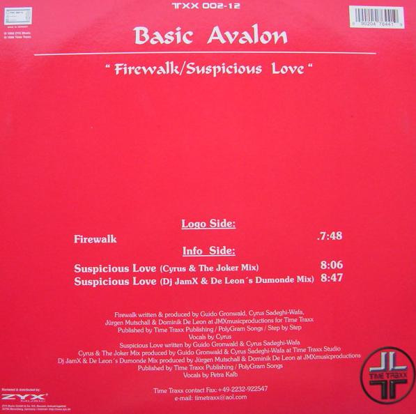 Basic Avalon - Firewalk / Suspicious Love | Time Traxx (TXX 002-12) - 2 Basic Avalon - Firewalk / Suspicious Love | Time Traxx (TXX 002-12) - 2