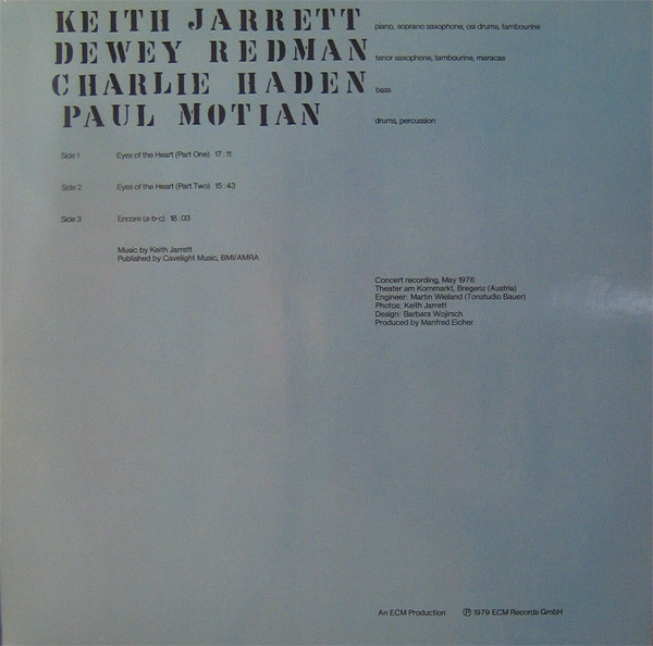 Keith Jarrett - Eyes Of The Heart | ECM Records (ECM 1150) - 3 Keith Jarrett - Eyes Of The Heart | ECM Records (ECM 1150) - 3
