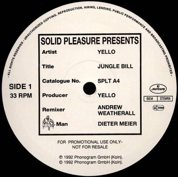 Yello - Jungle Bill | Solid Pleasure (SPLT A4)