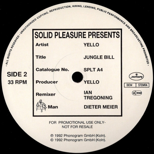 Yello - Jungle Bill | Solid Pleasure (SPLT A4) - 2 Yello - Jungle Bill | Solid Pleasure (SPLT A4) - 2