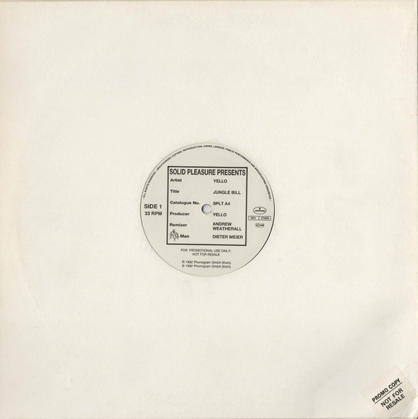 Yello - Jungle Bill | Solid Pleasure (SPLT A4) - 4 Yello - Jungle Bill | Solid Pleasure (SPLT A4) - 4