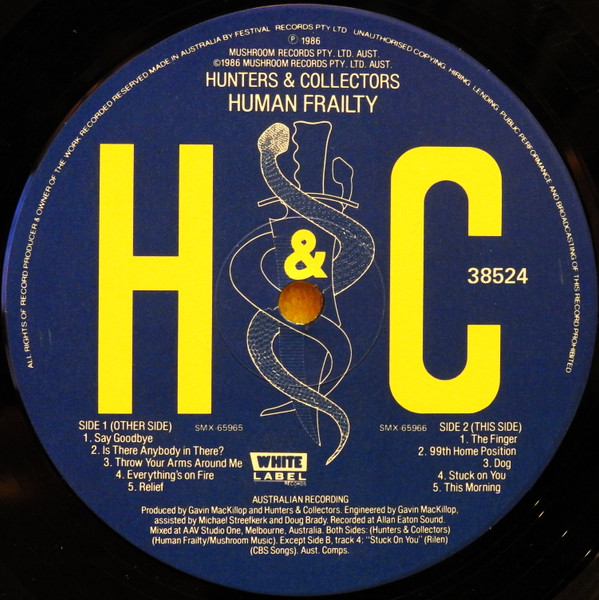 Hunters & Collectors - Human Frailty LP | White Label Records (RML 53205) - 2 Hunters & Collectors - Human Frailty LP | White Label Records (RML 53205) - 2