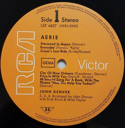 John Denver - Aerie | RCA Victor (LSP 4607) - 3 John Denver - Aerie | RCA Victor (LSP 4607) - 3