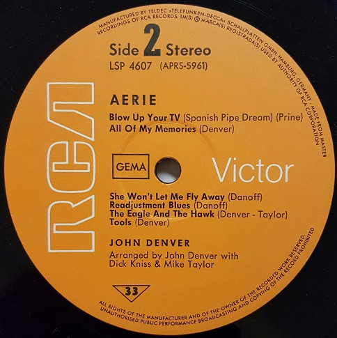 John Denver - Aerie | RCA Victor (LSP 4607) - 4 John Denver - Aerie | RCA Victor (LSP 4607) - 4