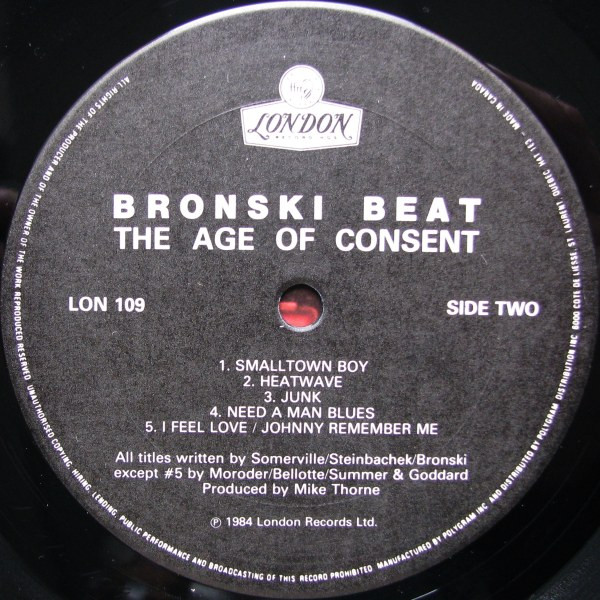 Bronski Beat - The Age Of Consent | London Records (LON 109) - 4