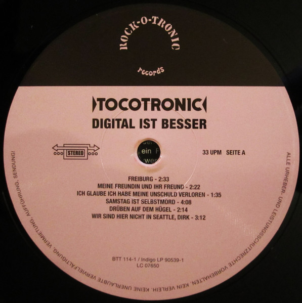 Tocotronic - Digital Ist Besser | Buback (BTT 114-1) - 3