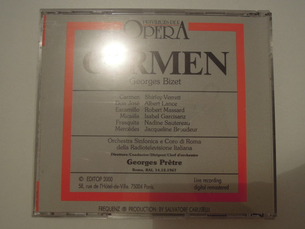 Georges Bizet , Georges Prêtre , Shirley Verrett , Albert Lance , Robert Massard , Isabel Garcisanz , Nadine Sautereau , Jacqueline Broudeur , Coro di Roma della RAI , Orchestra Sinfonica Di Roma Della RAI - Carmen | Editop 2000 Paris (Po-001) - 3