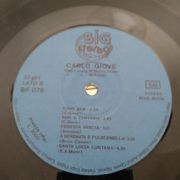 Carlo Giove - Va Per La Tua Strada | Big Stereo Record (BF 076) - 4