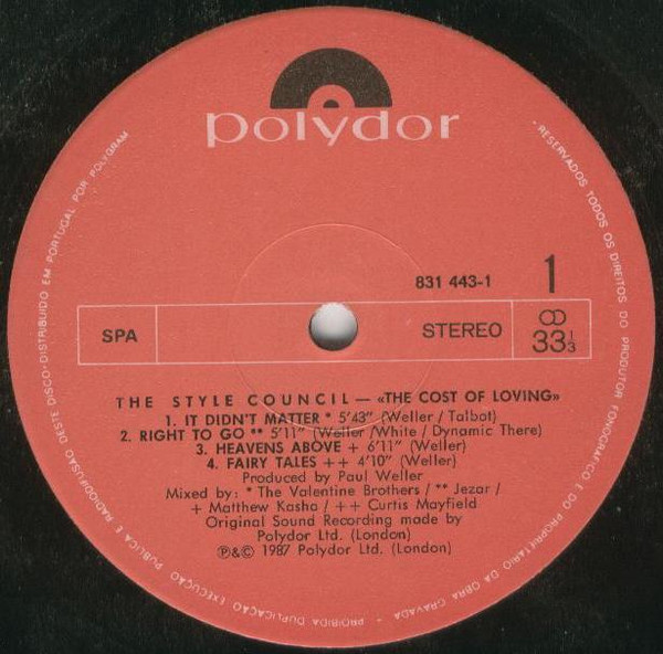 The Style Council - The Cost Of Loving | Polydor (831 443-1) - 3