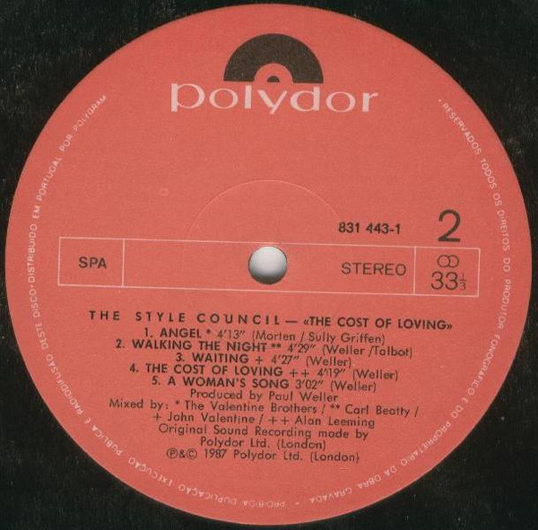 The Style Council - The Cost Of Loving | Polydor (831 443-1) - 4