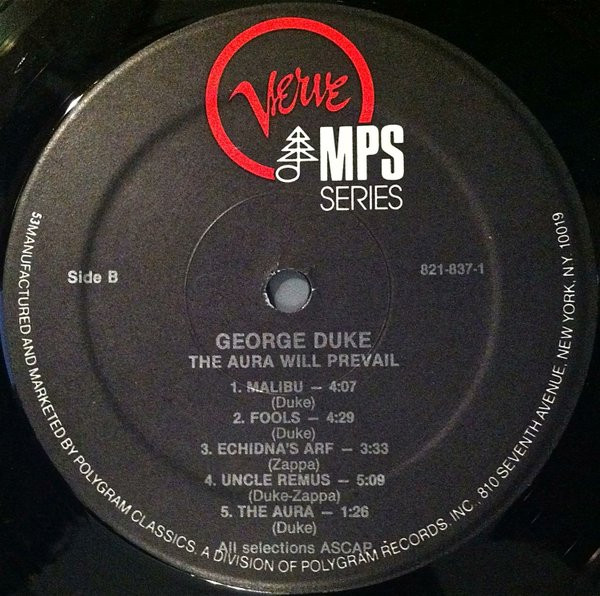 George Duke - The Aura Will Prevail | Verve Records (821 837-1) - 3 George Duke - The Aura Will Prevail | Verve Records (821 837-1) - 3