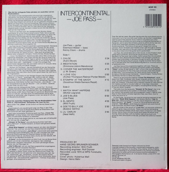 Joe Pass - Intercontinental | Memoir (MOIR 105) - 2