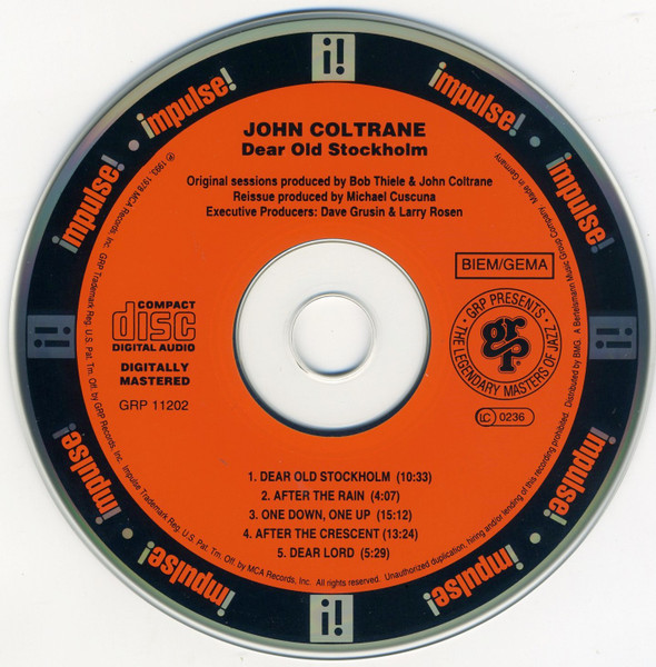 John Coltrane - Dear Old Stockholm | GRP (GRP 11202) - 3