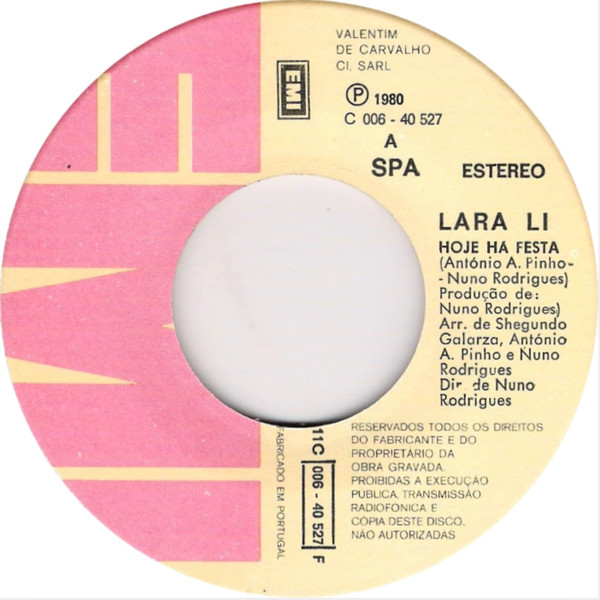Lara Li - Hoje Há Festa | EMI (11C 006 40527 F) - 4
