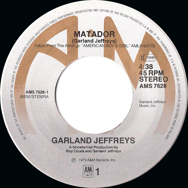 Garland Jeffreys - Matador | A&M Records (AMS 7628) - 3 Garland Jeffreys - Matador | A&M Records (AMS 7628) - 3