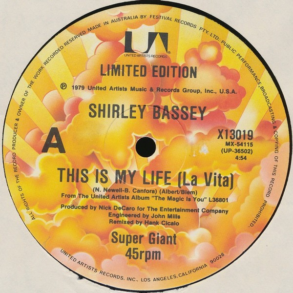 Shirley Bassey - This Is My Life (La Vita) | United Artists Records (X13019)