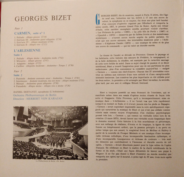 Georges Bizet - Herbert von Karajan , Berliner Philharmoniker - Carmen - L' Arlésienne | Deutsche Grammophon (2530 128) - 3