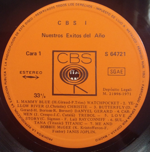 Various - CBS 1 Nuestros Éxitos Del Año | CBS (S 64721) - 3