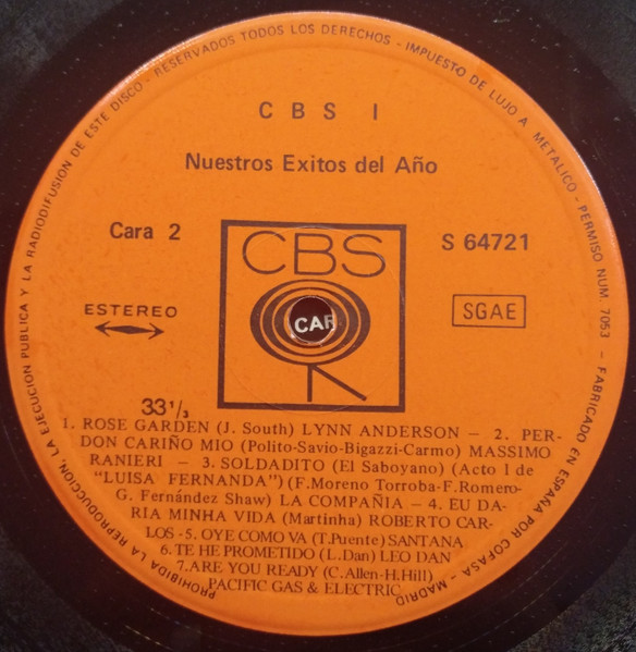 Various - CBS 1 Nuestros Éxitos Del Año | CBS (S 64721) - 4