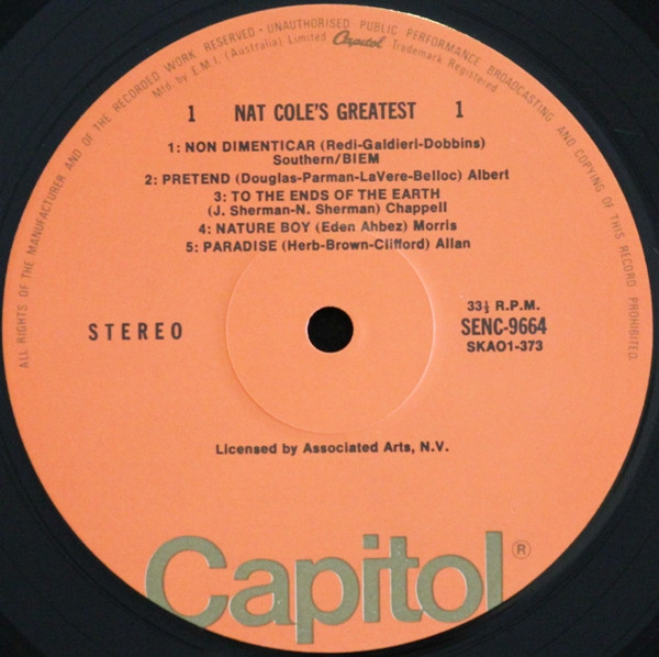 Nat King Cole - Nat King Coles Greatest! | DRUM (DRUM 8022) - 3 Nat King Cole - Nat King Coles Greatest! | DRUM (DRUM 8022) - 3