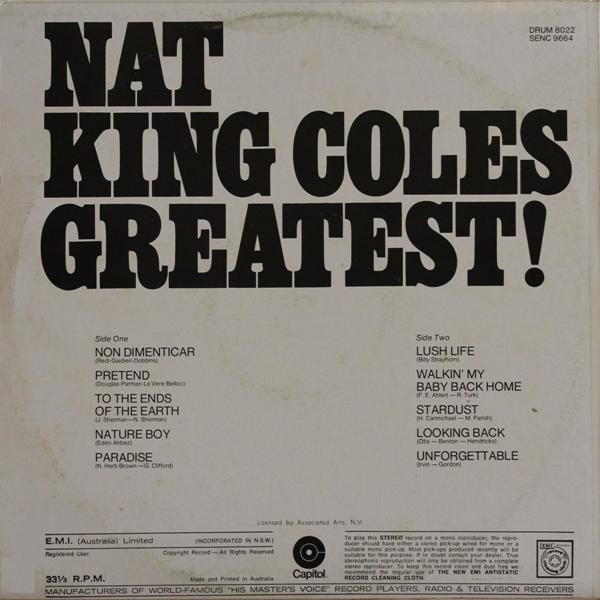Nat King Cole - Nat King Coles Greatest! | DRUM (DRUM 8022) - 2 Nat King Cole - Nat King Coles Greatest! | DRUM (DRUM 8022) - 2