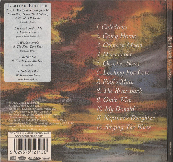 Bert Jansch - Crimson Moon CD | When! Recordings (WENCD 211) - 3 Bert Jansch - Crimson Moon CD | When! Recordings (WENCD 211) - 3