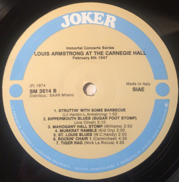 Louis Armstrong - At The Carnegie Hall | Joker (SM3614) - 4 Louis Armstrong - At The Carnegie Hall | Joker (SM3614) - 4
