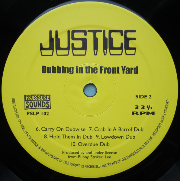 Bunny Lee , Prince Jammy & The Aggrovators - Bunny Lee Presents Dubbing In The Front Yard + Conflict Dub | Pressure Sounds (PSLP 102) - 4
