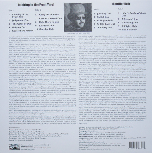 Bunny Lee , Prince Jammy & The Aggrovators - Bunny Lee Presents Dubbing In The Front Yard + Conflict Dub | Pressure Sounds (PSLP 102) - 2