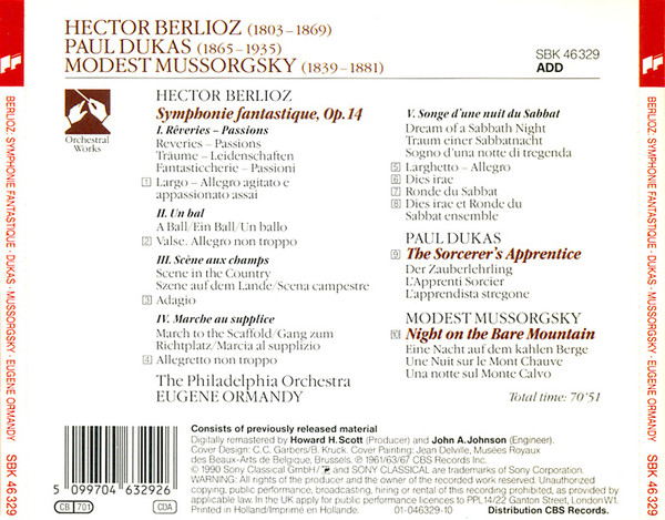 Hector Berlioz / Paul Dukas / Modest Mussorgsky - The Philadelphia Orchestra , Eugene Ormandy - Symphonie Fantastique / The Sorcerer's Apprentice / Night On The Bare Mountain | Sony Classical (SBK 46 329) - 2 Hector Berlioz / Paul Dukas / Modest Mussorgsky - The Philadelphia Orchestra , Eugene Ormandy - Symphonie Fantastique / The Sorcerer's Apprentice / Night On The Bare Mountain | Sony Classical (SBK 46 329) - 2