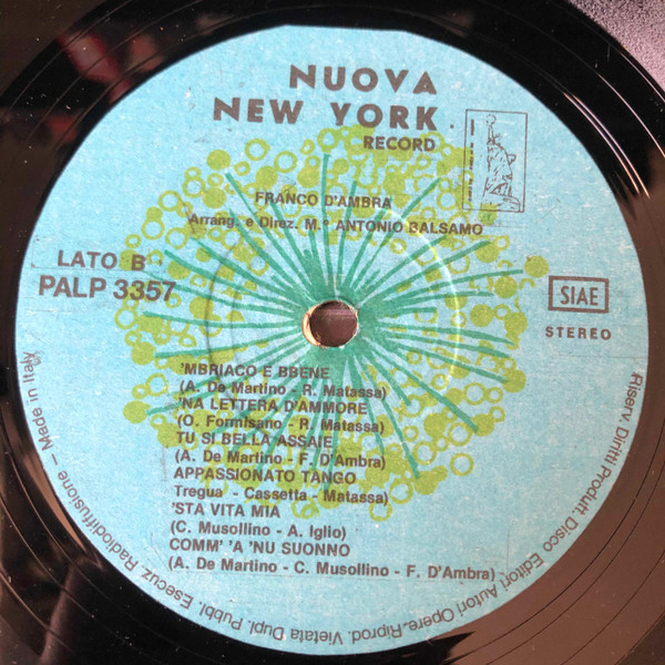 Franco D'Ambra - A Surriento Cu' Tte | Nuova New York Record (PALP 3357) - 4