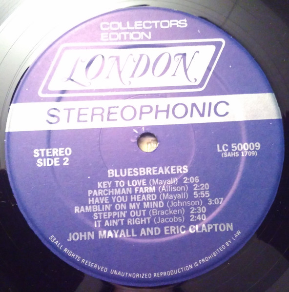 John Mayall With Eric Clapton - Blues Breakers | London Records (LC 50009) - 4 John Mayall With Eric Clapton - Blues Breakers | London Records (LC 50009) - 4