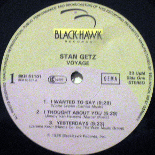 Stan Getz - Voyage | BlackHawk Records (BKH 51101) - 3