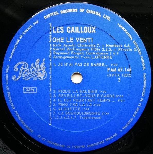 Les Cailloux - Ohé Le Vent! [Vinyl] | Pathé (PAM 67.146) - 4