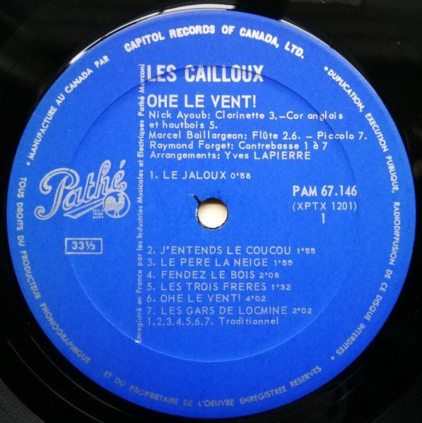 Les Cailloux - Ohé Le Vent! [Vinyl] | Pathé (PAM 67.146) - 3