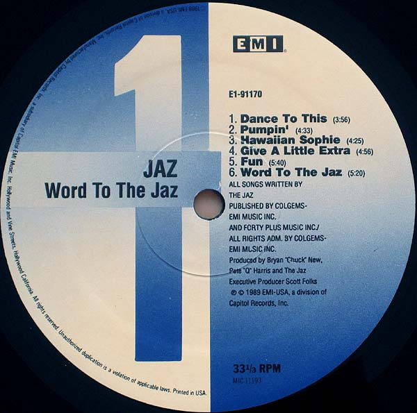 The Jaz - Word To The Jaz | EMI (E1-91170) - 3