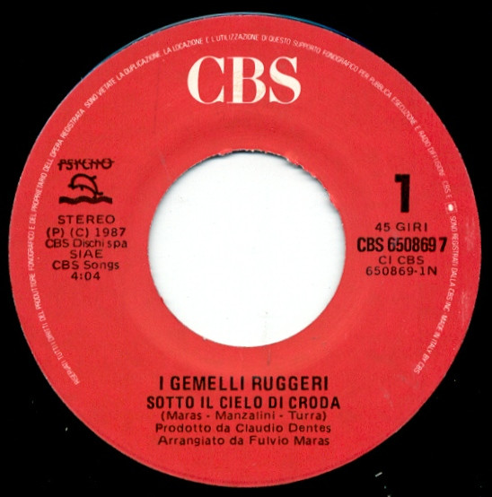 Gemelli Ruggeri - Sotto Il Cielo Di Croda | CBS (CBS 650869 7) - 3 Gemelli Ruggeri - Sotto Il Cielo Di Croda | CBS (CBS 650869 7) - 3