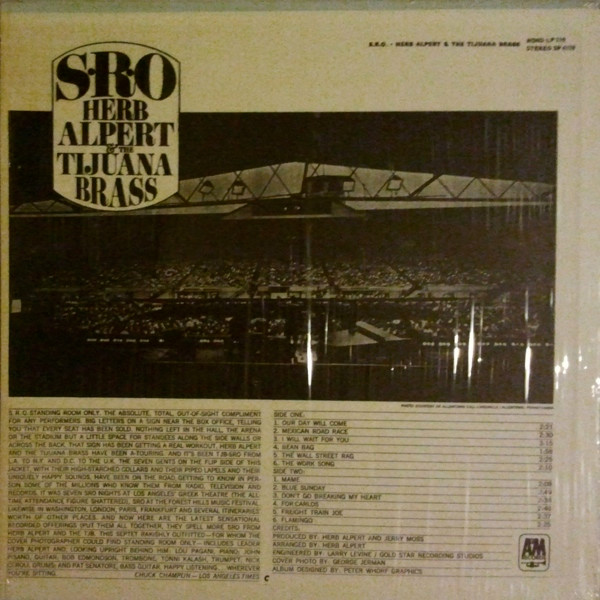 Herb Alpert & The Tijuana Brass - S.R.O. | A&M Records (SP 4119) - 3