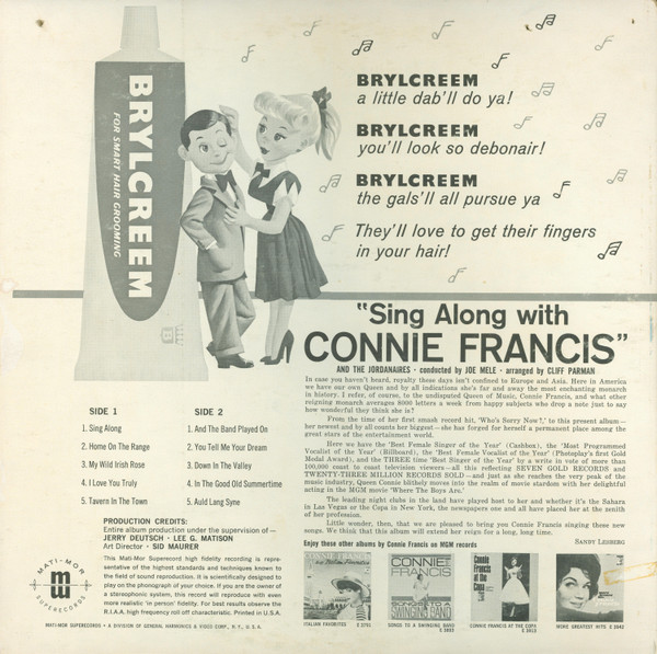 Connie Francis - Sing Along With Connie Francis | Mati-Mor Superecords (8002) - 2