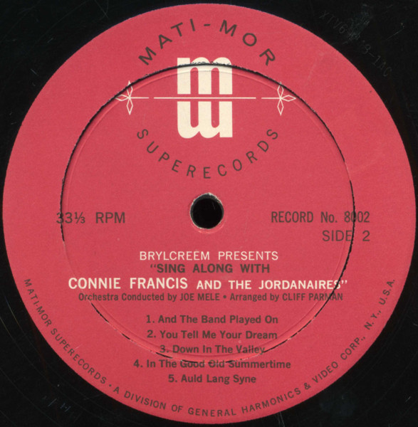 Connie Francis - Sing Along With Connie Francis | Mati-Mor Superecords (8002) - 4