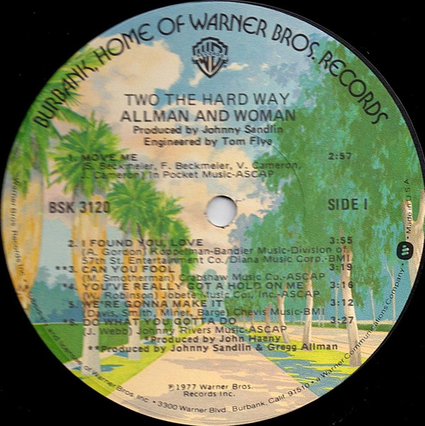 Allman And Woman - Two The Hard Way | Warner Bros. Records (BSK 3120) - 3