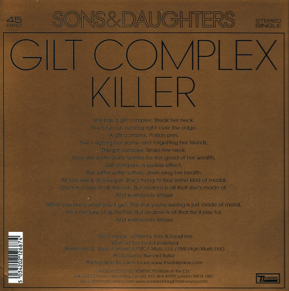 Sons And Daughters - Gilt Complex | Domino (RUG268) - 2 Sons And Daughters - Gilt Complex | Domino (RUG268) - 2