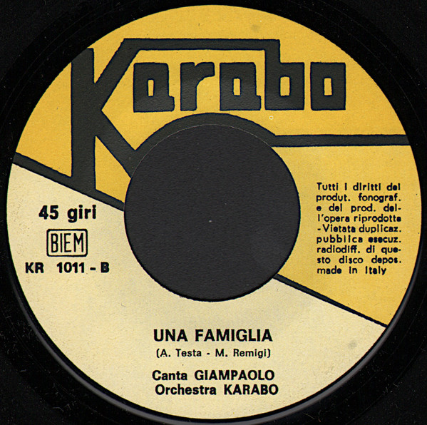 Giampaolo - Un'Ora Fa / Una Famiglia | Karabo (KR 1011) - 4