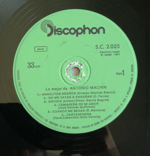 Antonio Machín - Lo Mejor De Antonio Machin | Discophon (S.C. 2.025) - 3
