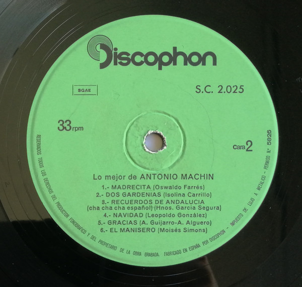 Antonio Machín - Lo Mejor De Antonio Machin | Discophon (S.C. 2.025) - 4