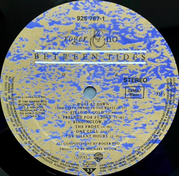 Roger Eno - Between Tides | Opal Records (925 767-1) - 3 Roger Eno - Between Tides | Opal Records (925 767-1) - 3
