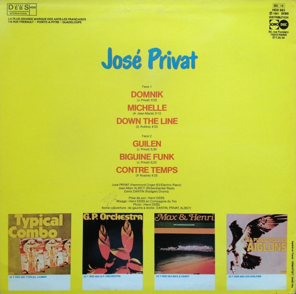 José Privat - Orgue Biguine | Disques Debs International (HDD 693) - 2 José Privat - Orgue Biguine | Disques Debs International (HDD 693) - 2