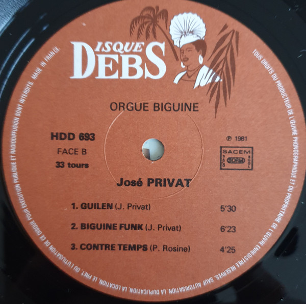José Privat - Orgue Biguine | Disques Debs International (HDD 693) - 4 José Privat - Orgue Biguine | Disques Debs International (HDD 693) - 4