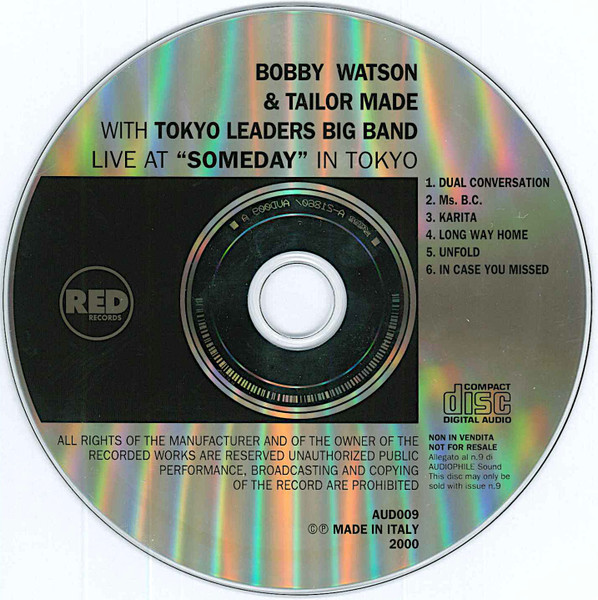 Bobby Watson & Tailor Made With Tokyo Leaders Big Band - Live At "Someday" In Tokyo | Red Record (AUD009) - 3 Bobby Watson & Tailor Made With Tokyo Leaders Big Band - Live At "Someday" In Tokyo | Red Record (AUD009) - 3