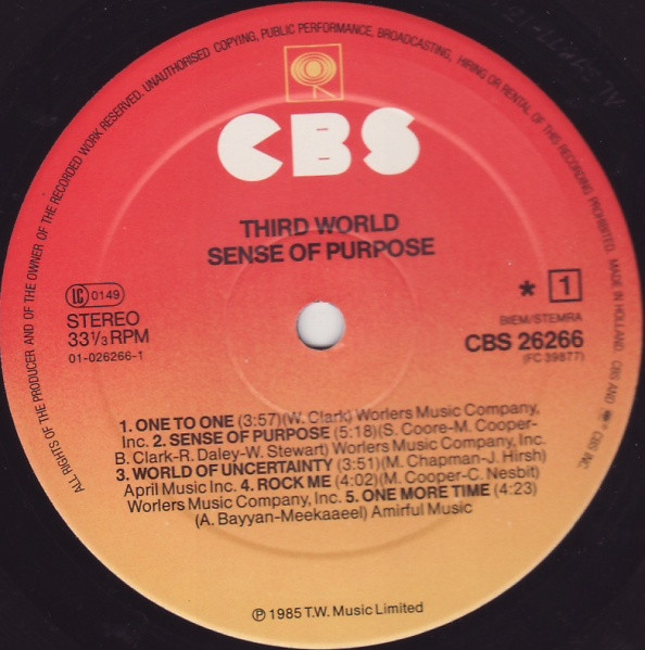 Third World - Sense Of Purpose | CBS (CBS 26266) - 3